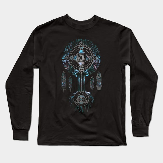 Mystical Alchemy Tree Ornament Long Sleeve T-Shirt by Nartissima